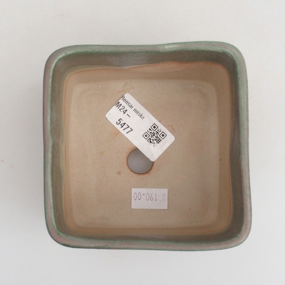 Keramik-Bonsaischale 10 x 10 x 8 cm, Farbe Grün