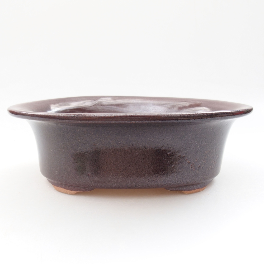 Keramik-Bonsaischale 19,5 x 16 x 6,5 cm, Farbe braun