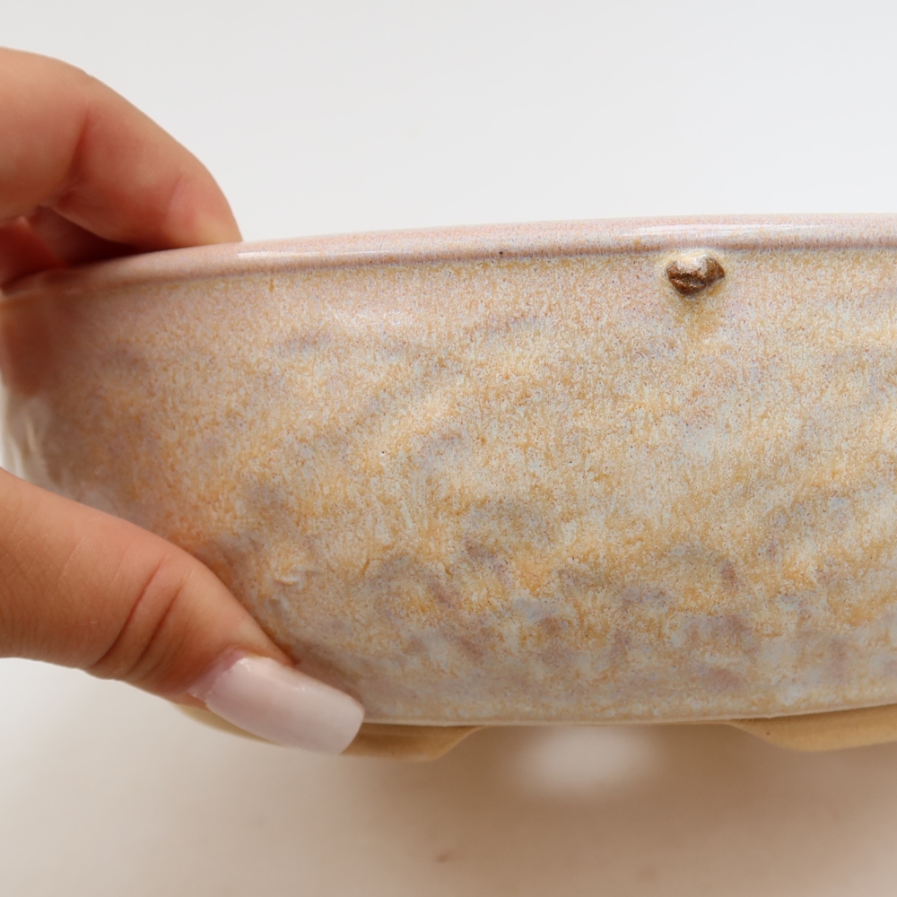 Keramik-Bonsai-Schale 22,5 x 22,5 x 7 cm, Farbe: Beige