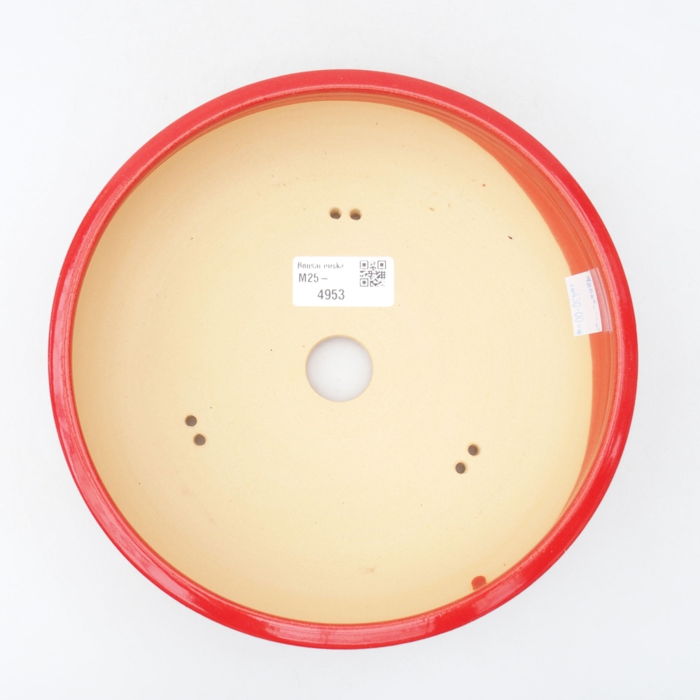 Keramik-Bonsaischale 20 x 20 x 6 cm, Farbe Rot
