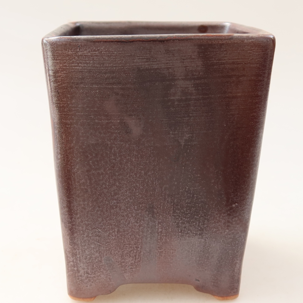 Keramik-Bonsai-Schale 9 x 9 x 11,5 cm, Farbe: braun