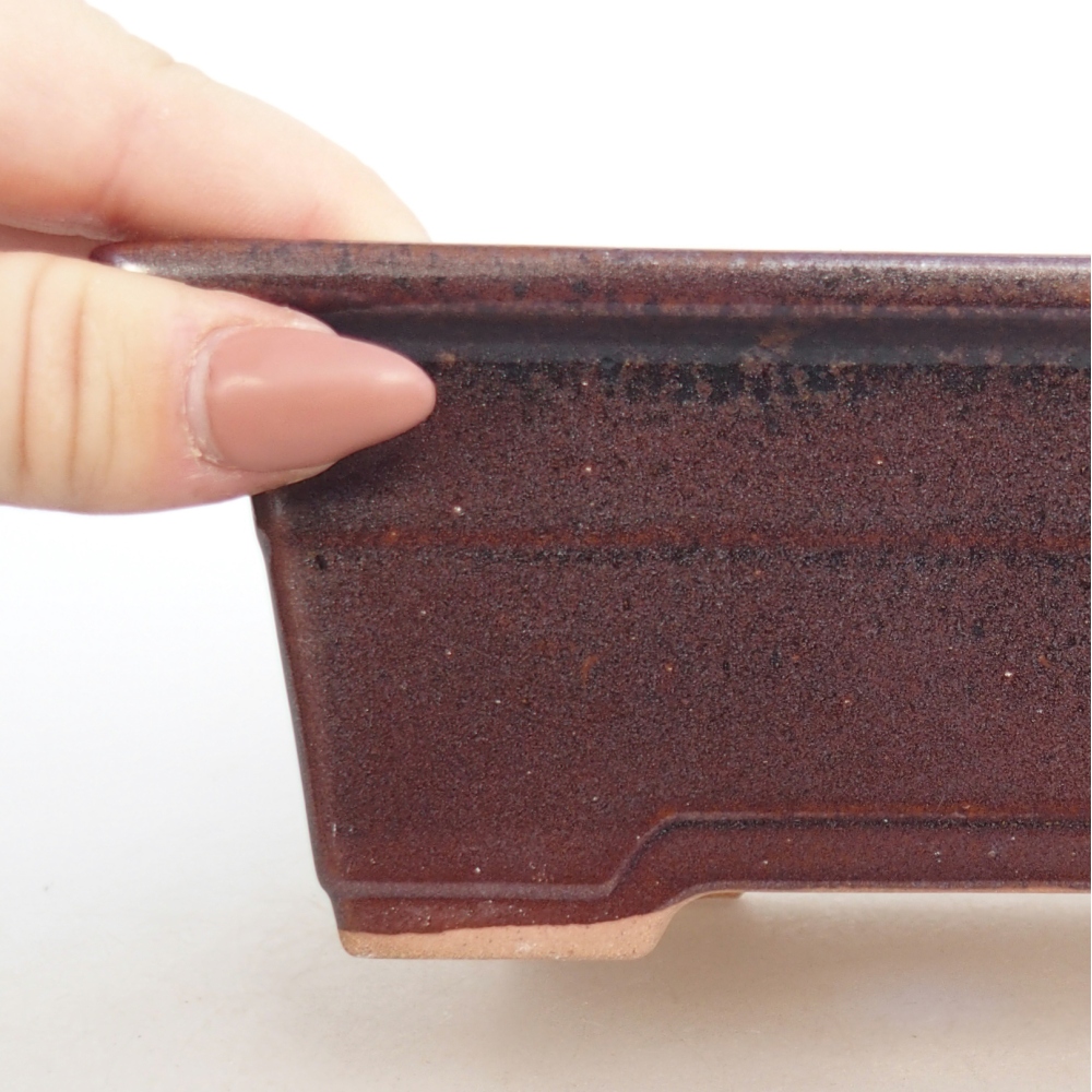 Bonsaischale aus Keramik 16 x 12 x 6 cm, bordeauxrot