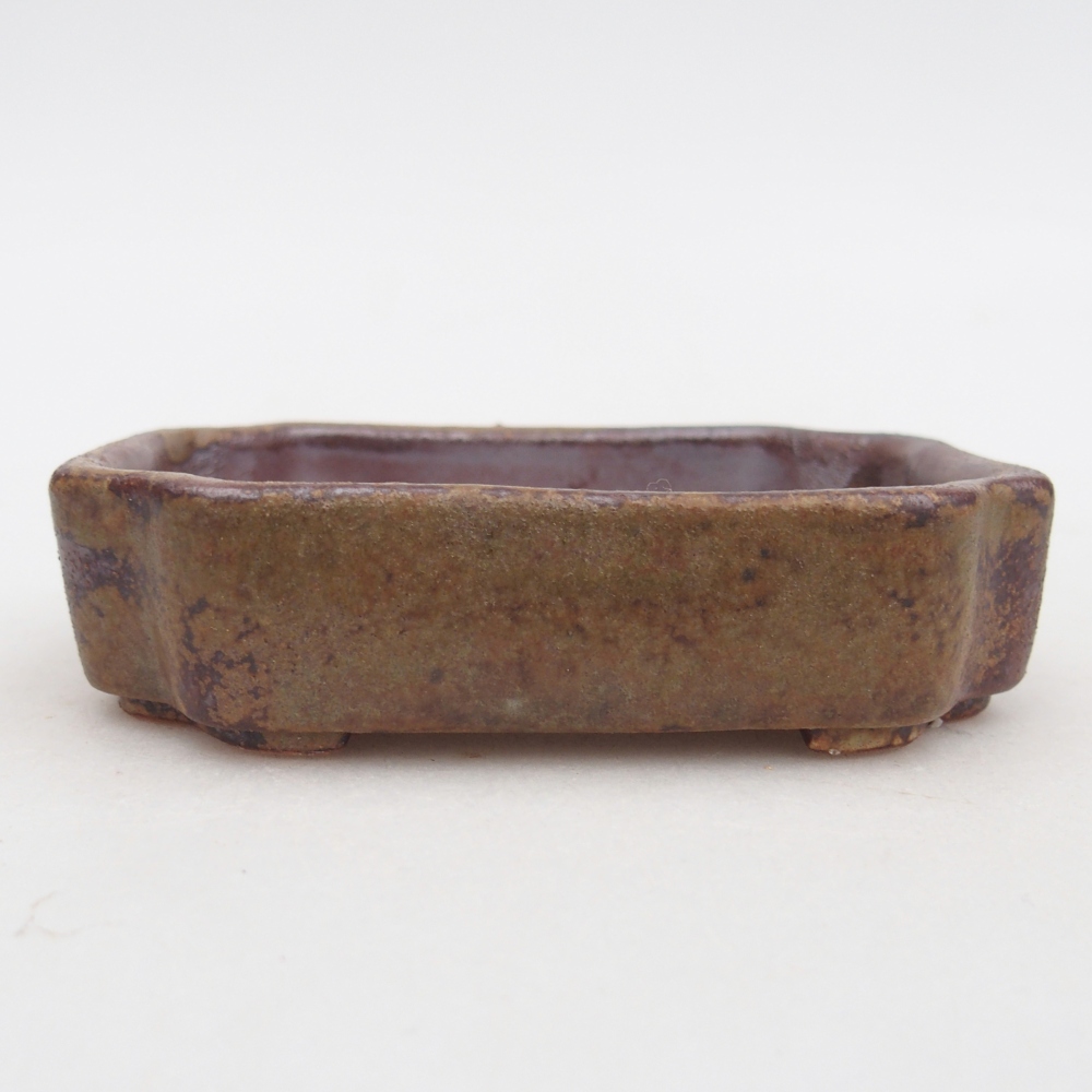 Bonsaischale aus Keramik 10 x 8,5 x 2,5 cm, braun