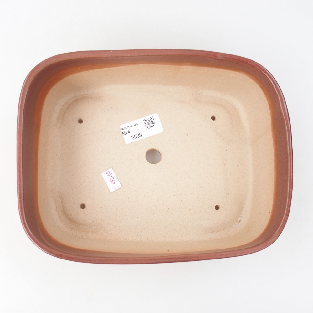 Keramik-Bonsaischale 23 x 18 x 7,5 cm, Farbe burgunder