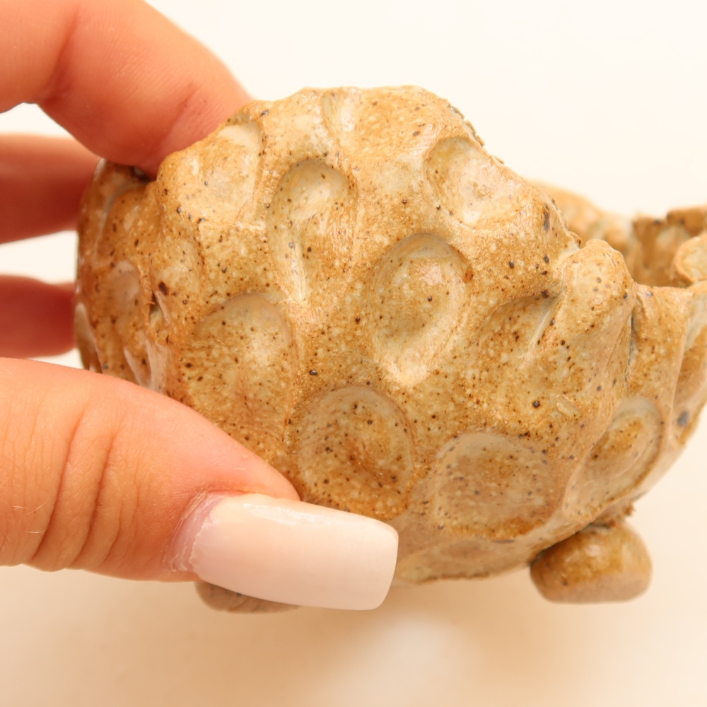 Keramische Schale 8,5 x 8,5 x 6 cm , Farbe beige