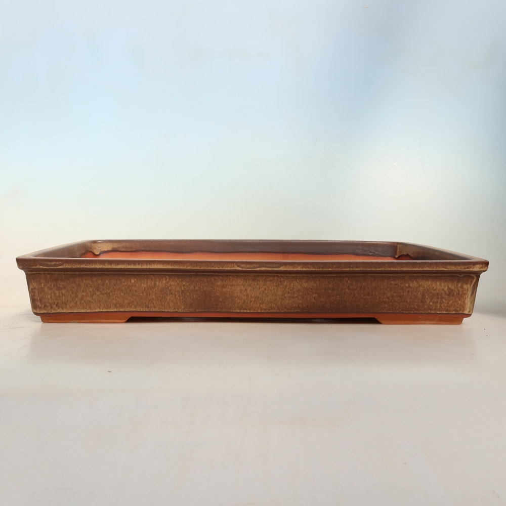 Keramikschale  45 x 29 x 6,5 cm, Farbe: braun