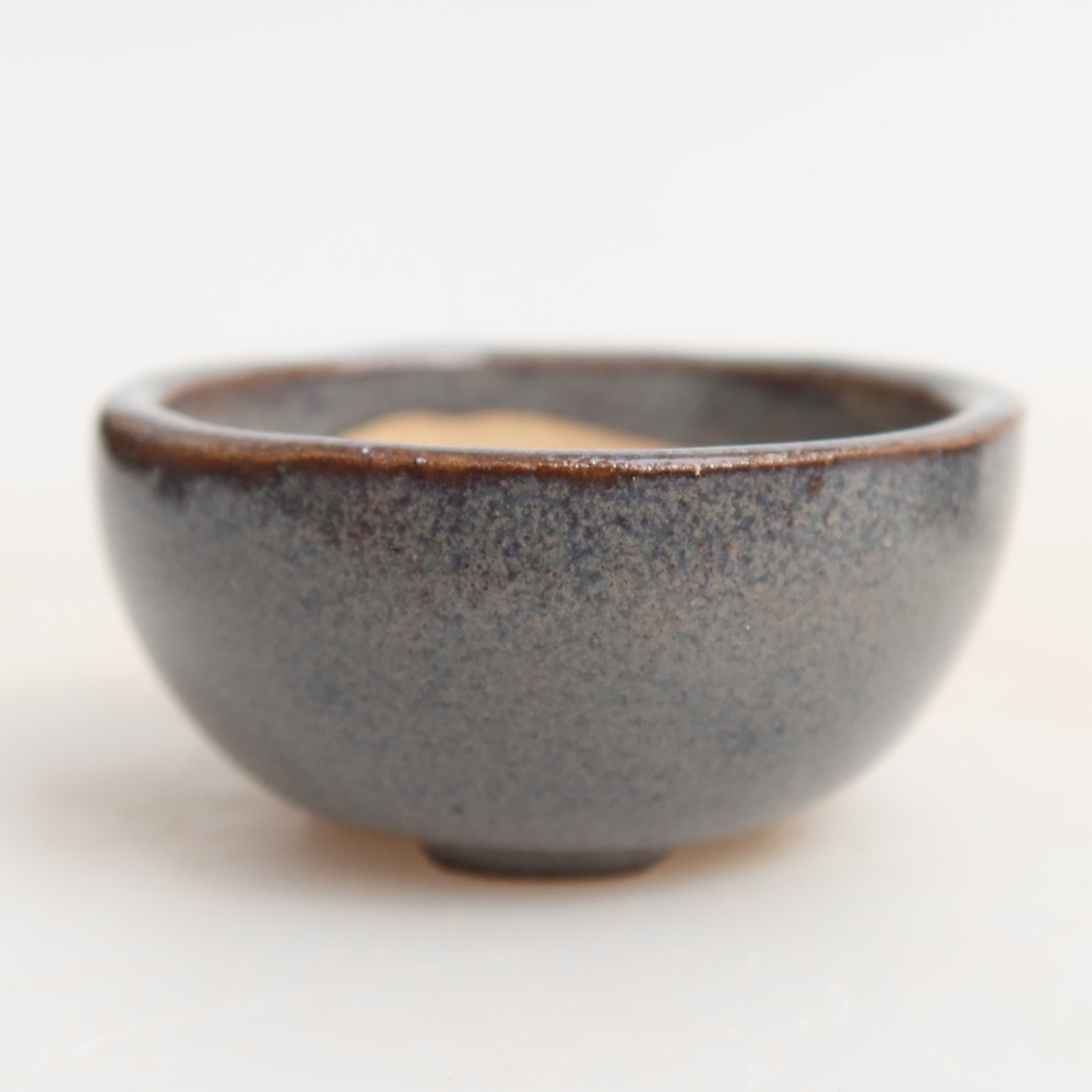 Keramik-Bonsai-Schale, 4 x 4 x 2 cm, Farbe: grau