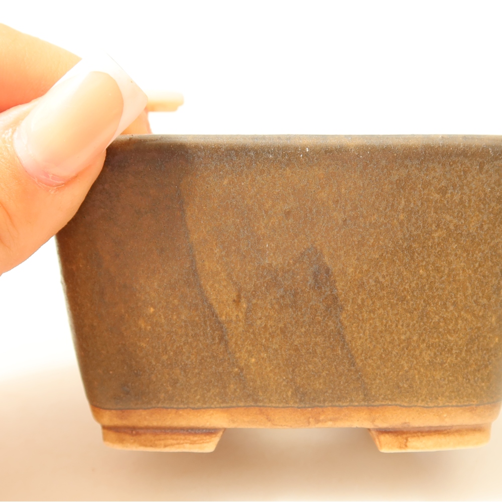 Bonsaischale aus Keramik 8,5 x 8,5 x 5,5 cm, braun