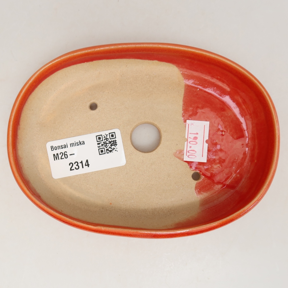 Keramik-Bonsai-Schale, 13 x 9,5 x 2,5 cm, Farbe: Orange