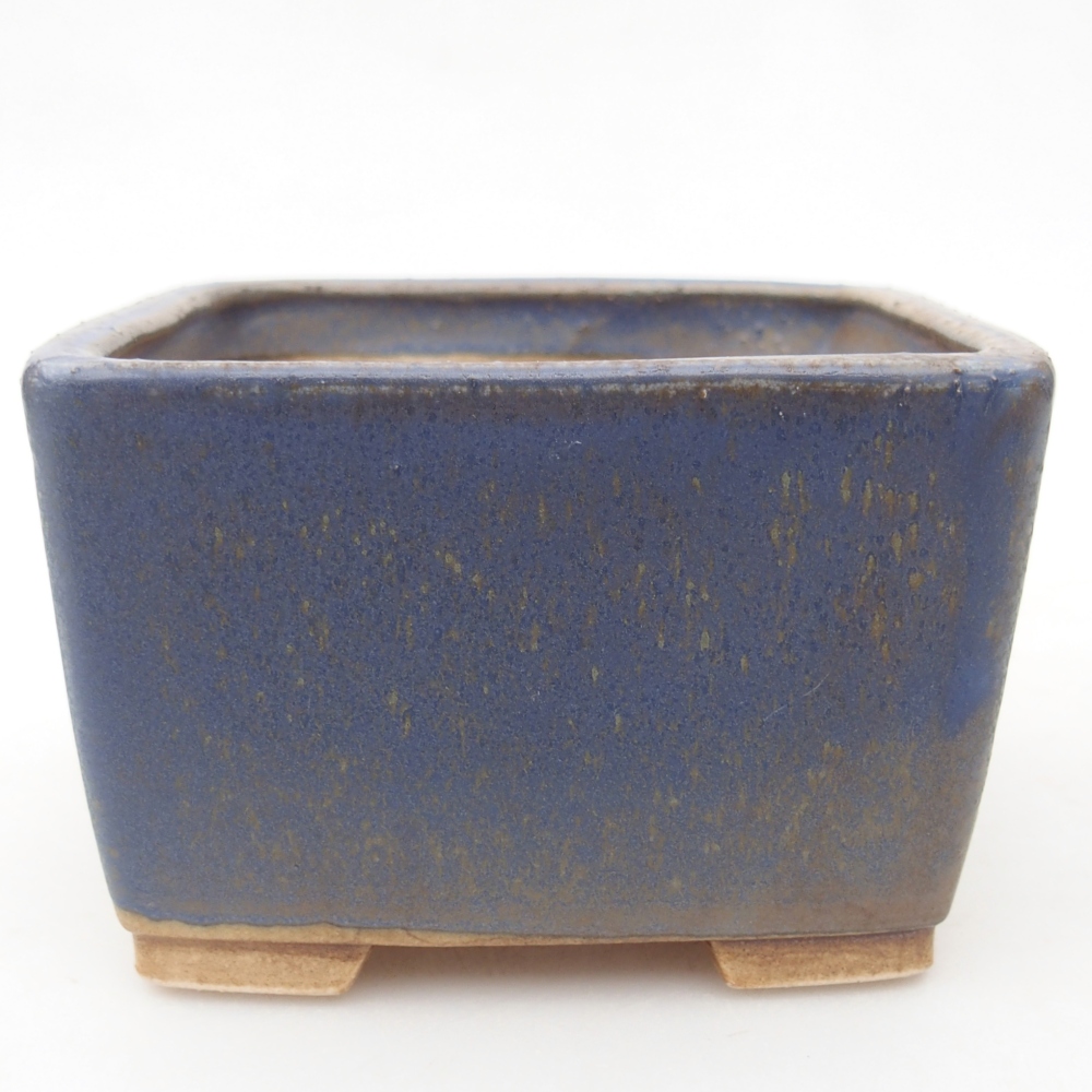 Bonsaischale aus Keramik 11 x 11 x 7 cm, Farbe blau