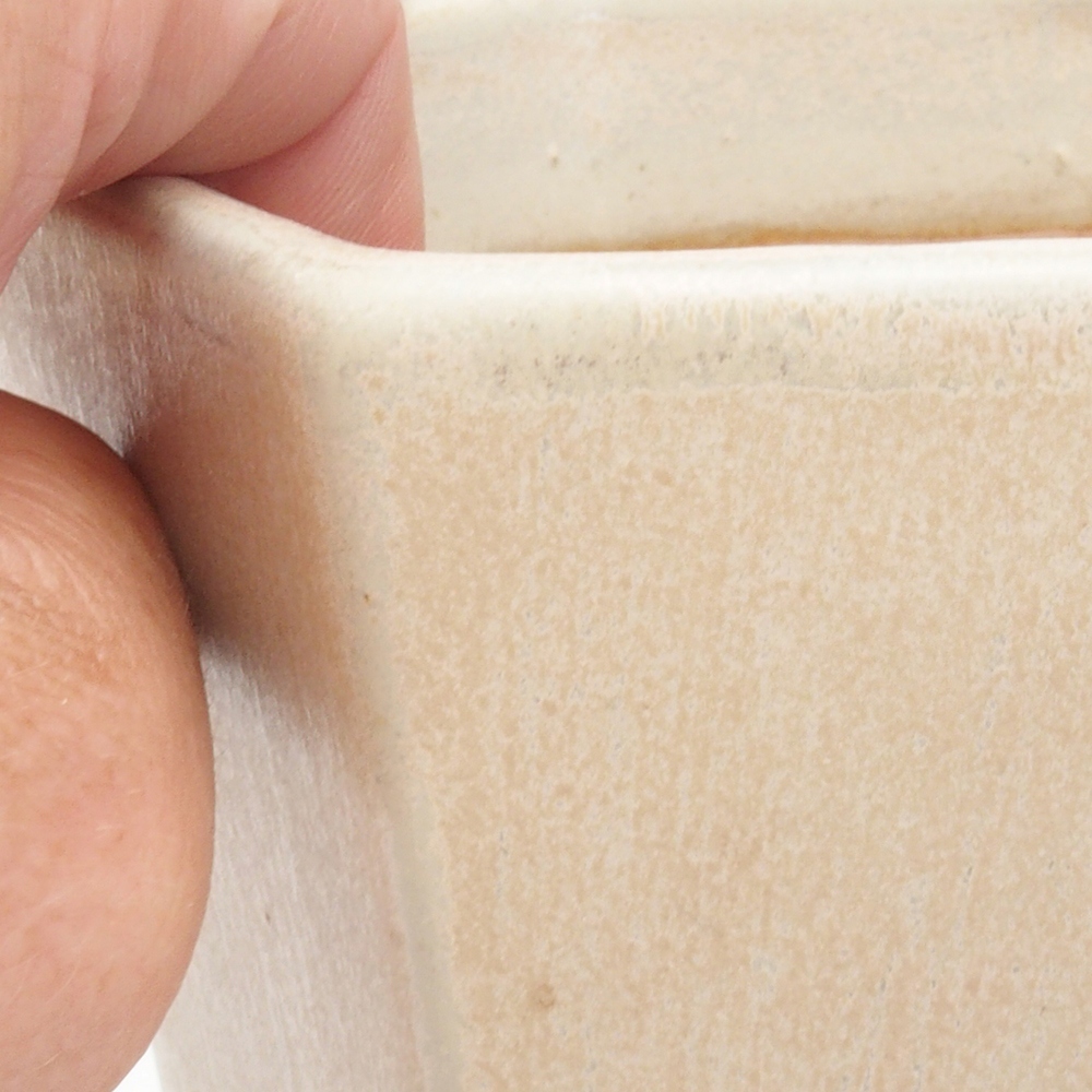 Keramik-Bonsaischale 12,5 x 11,5 x 16,5 cm, Farbe Beige