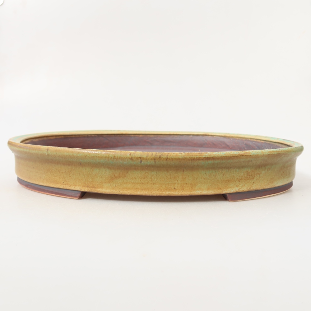 Keramik-Bonsai-Schale 30,5 x 26,5 x 4 cm, Farbe: grün