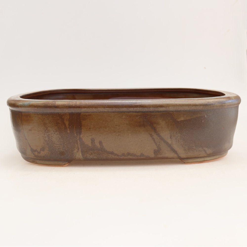 Bonsaischale aus Keramik 31,5 x 24 x 8 cm, braun