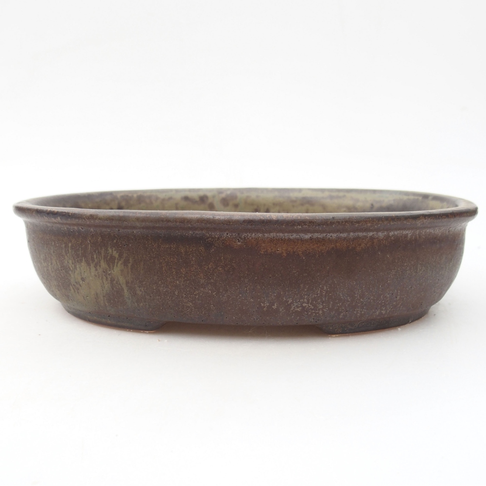 Keramik-Bonsaischale 22 x 17 x 5 cm, Farbe braun