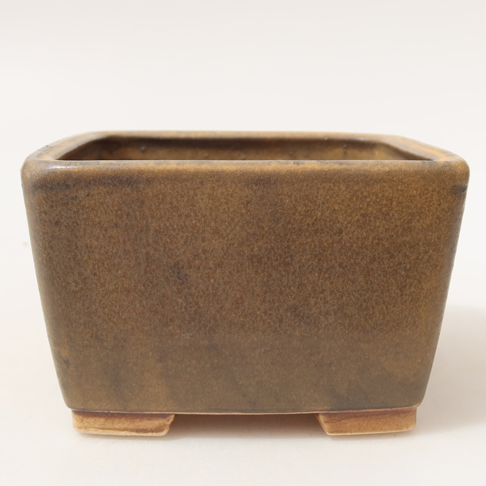 Keramik-Bonsai-Schale, 10,5 × 10,5 × 7 cm, Farbe: braun