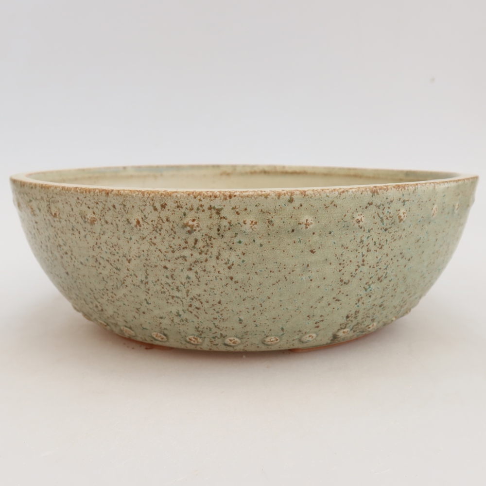 Keramik-Bonsai-Schale 24,5 x 24,5 x 7,5 cm, Farbe: grün
