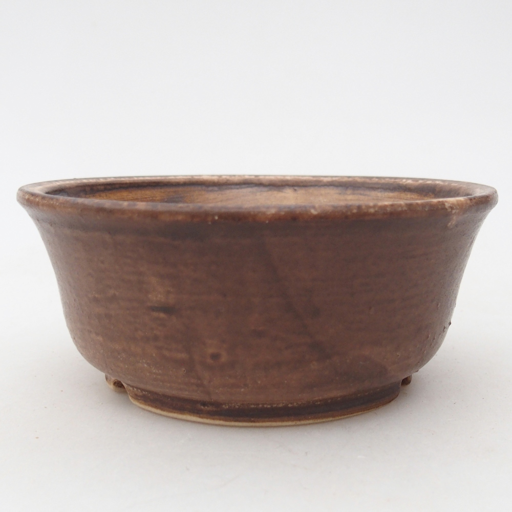 Bonsaischale aus Keramik 11,5 x 11,5 x 4,5 cm, braun