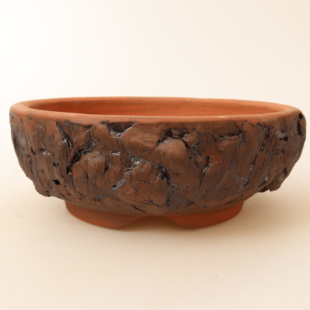 Bonsaischale aus Keramik 16,5 x 16,5 x 6 cm, braun