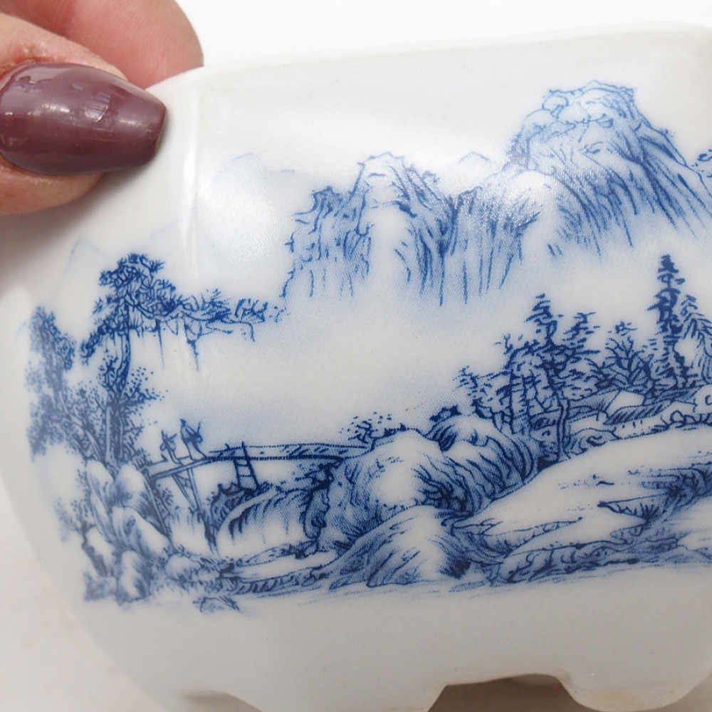 Keramik-Bonsaischale 10 x 9 x 6 cm, Farbe Weiß