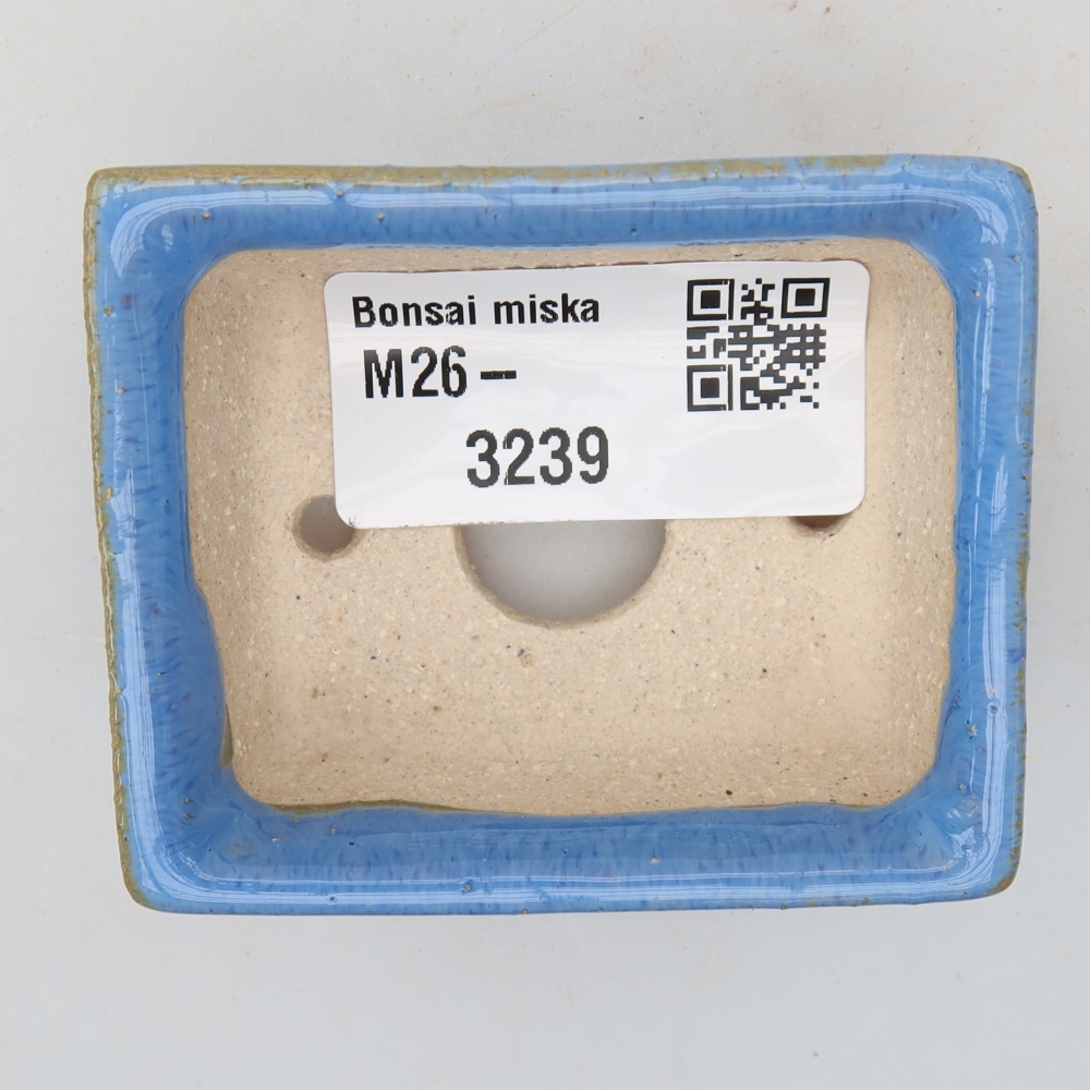 Keramik-Bonsai-Schale, 6,5 × 6,5 × 2,5 cm, Farbe: Blau