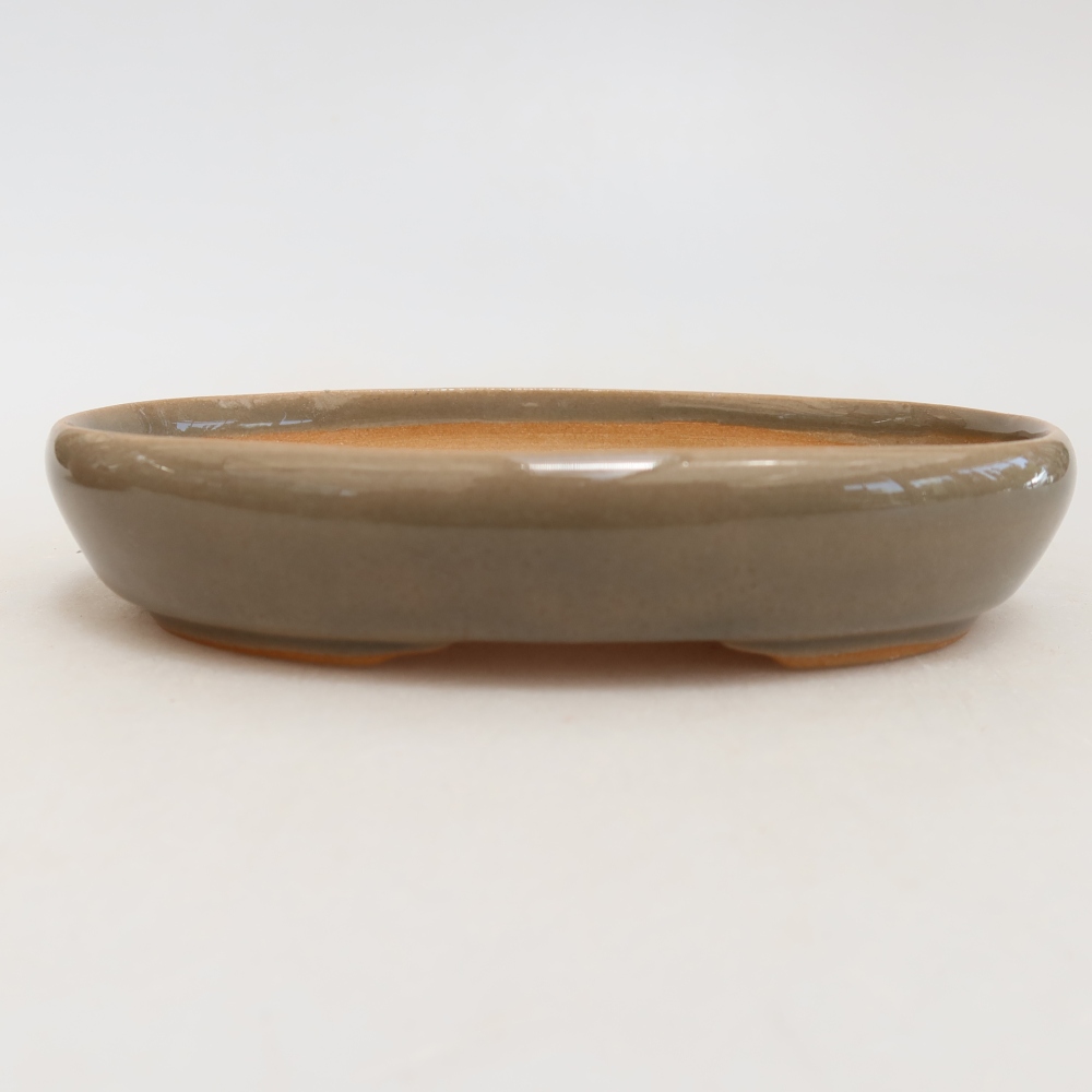 Keramik-Bonsai-Schale, 13 x 9,5 x 2,5 cm, Farbe: Grau
