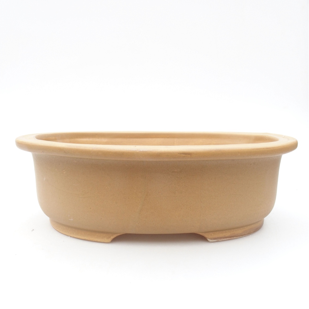 Keramik-Bonsaischale 26 x 22 x 8 cm, Farbe beige