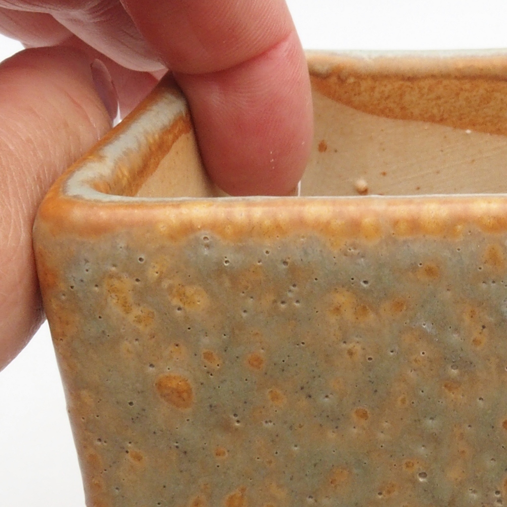 Keramik-Bonsaischale 7,5 x 7,5 x 9,5 cm, Farbe braun