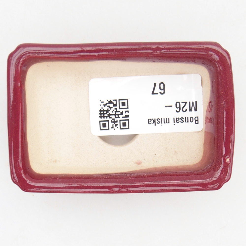 Mini-Bonsaischale 7,5 x 5 x 2 cm, bordeauxrot