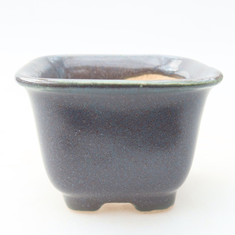 Keramik-Bonsai-Schale, 6,5 x 6,5 x 5 cm, Farbe: Grau