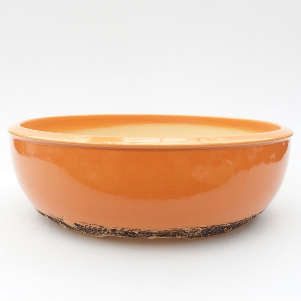 Keramik-Bonsaischale 21 x 21 x 6,5 cm, Farbe Orange