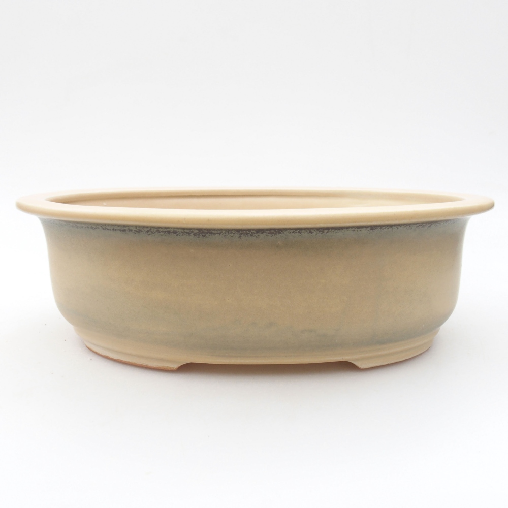 Keramik-Bonsaischale 23 x 19,5 x 7 cm, Farbe beige