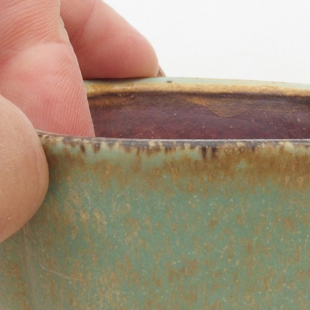 Bonsaischale aus Keramik 7,5 x 7 x 3,5 cm, Farbe Grün