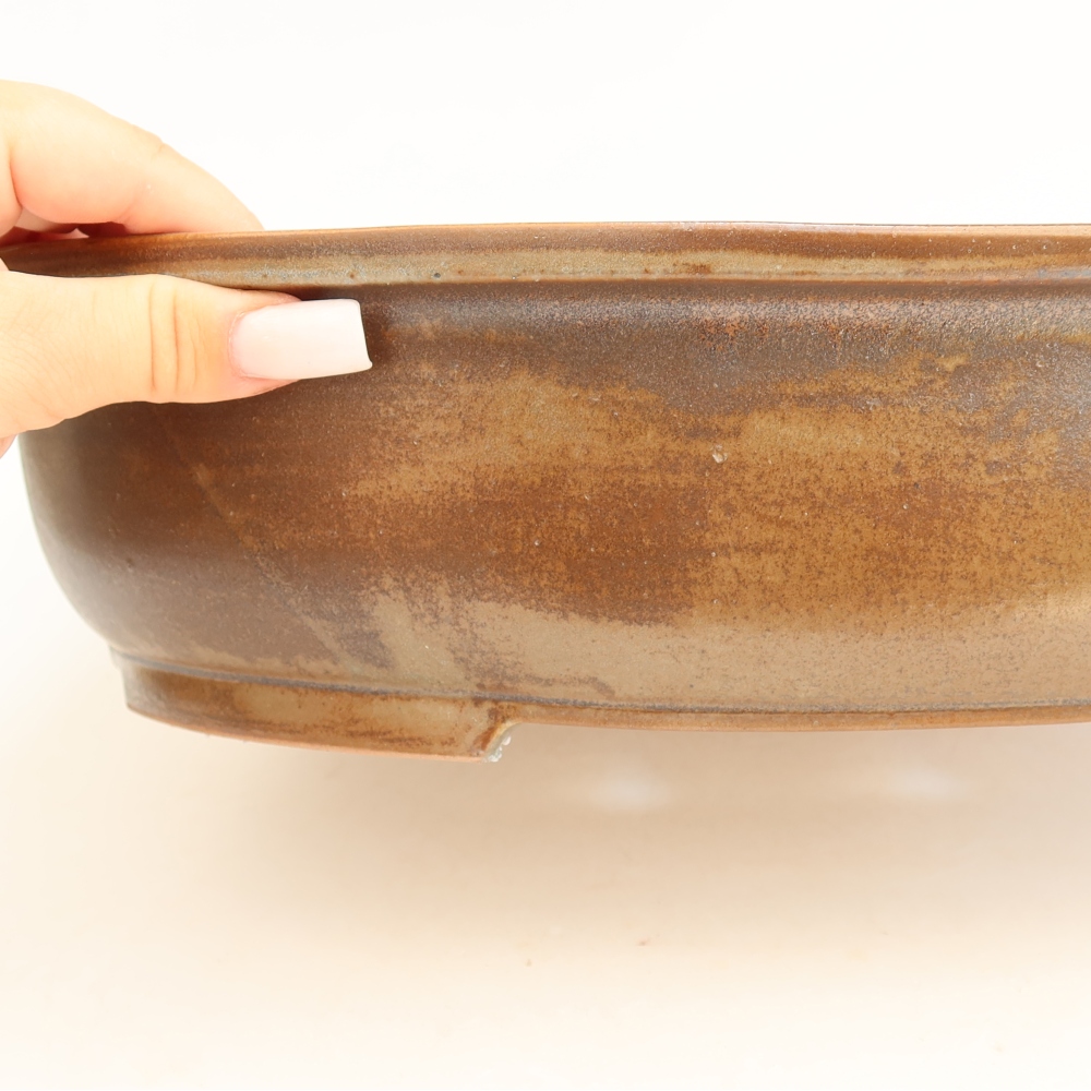 Keramik-Bonsai-Schale 36 x 28 x 8,5 cm, Farbe: braun