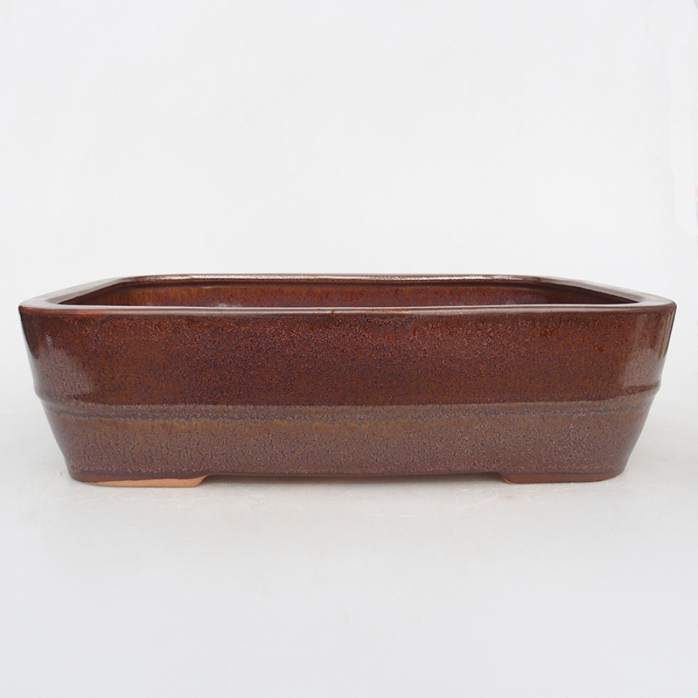 Keramik-Bonsaischale 28 x 21 x 7,5 cm, braun Farbe