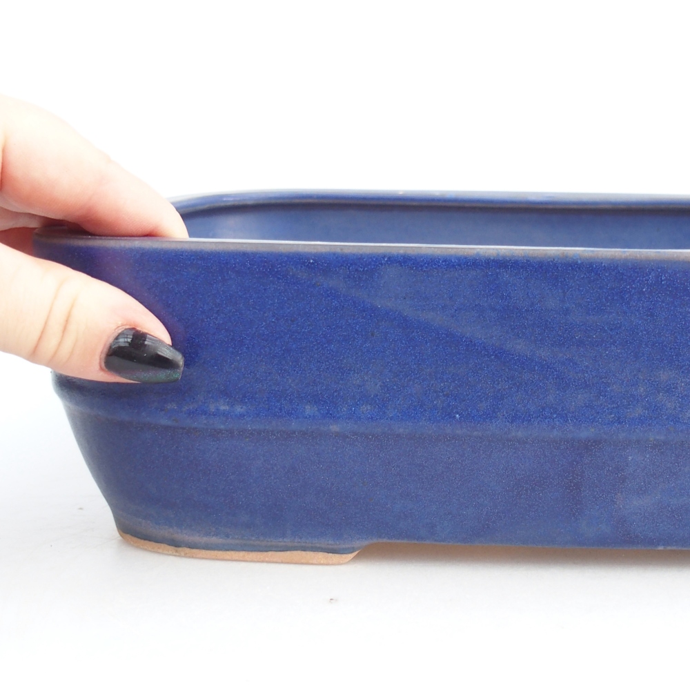 Bonsaischale aus Keramik 28,5 x 21 x 7,5 cm, Farbe blau