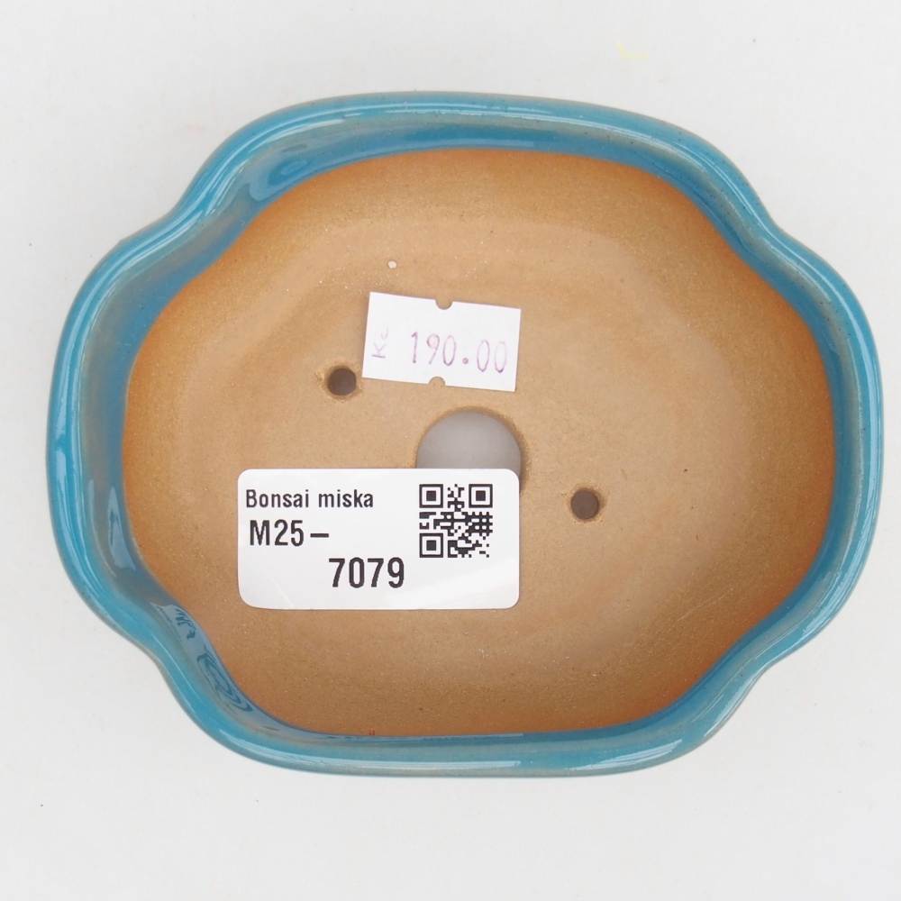 Bonsaischale aus Keramik 10,5 x 9 x 3,5 cm, Farbe blau