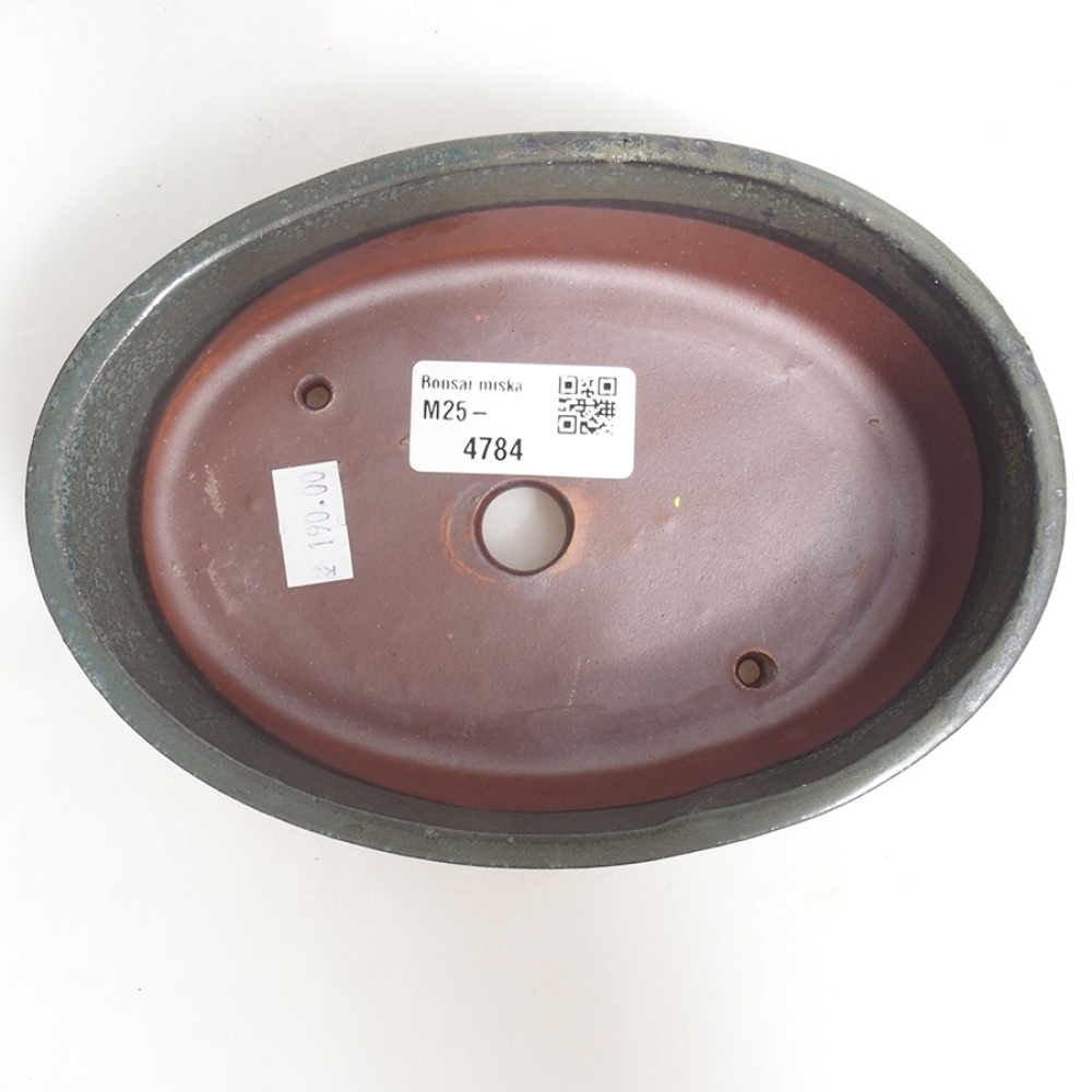 Keramik-Bonsaischale 16,5 x 11 x 4 cm, Farbe grau