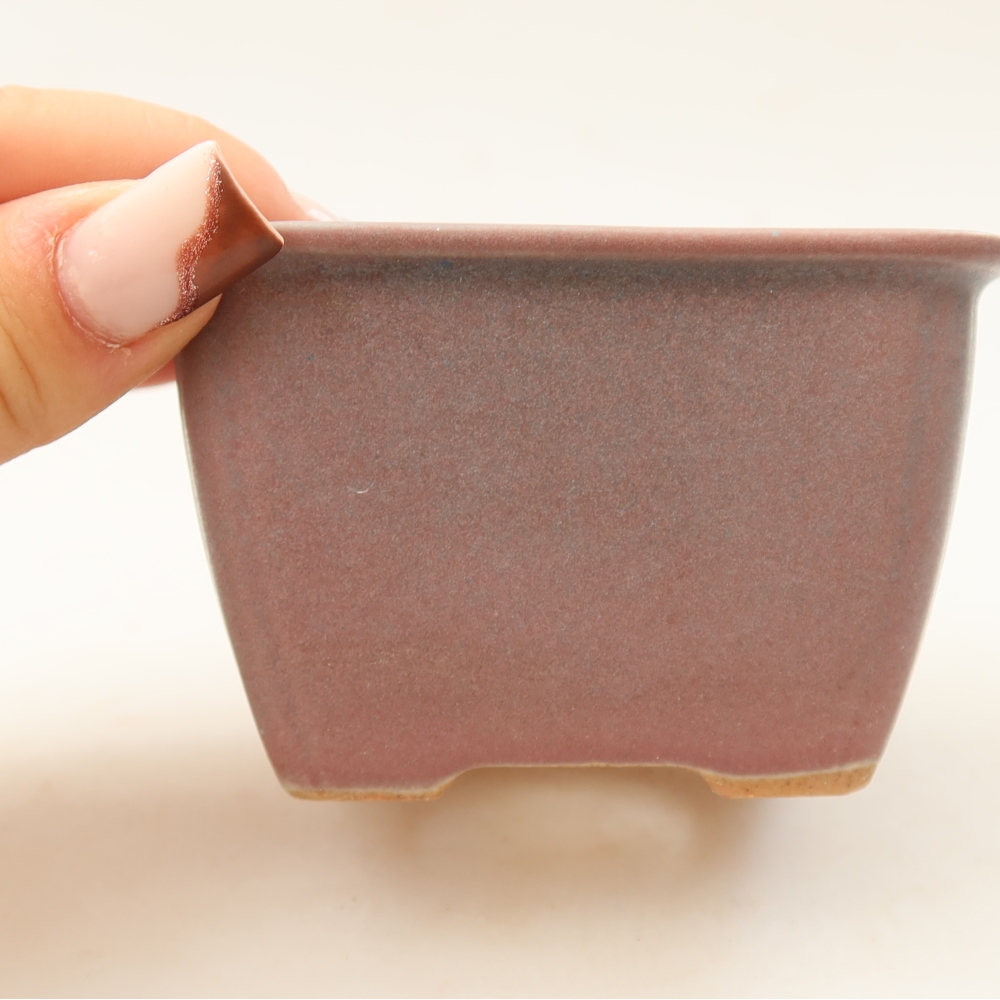 Keramik-Bonsai-Schale, 8,5 x 8,5 x 5,5 cm, Farbe: Violett