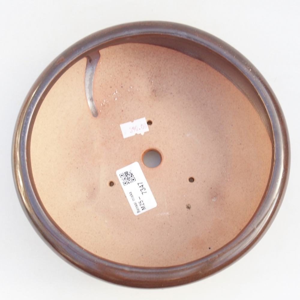 Bonsaischale aus Keramik 21 x 21 x 7,5 cm, braun