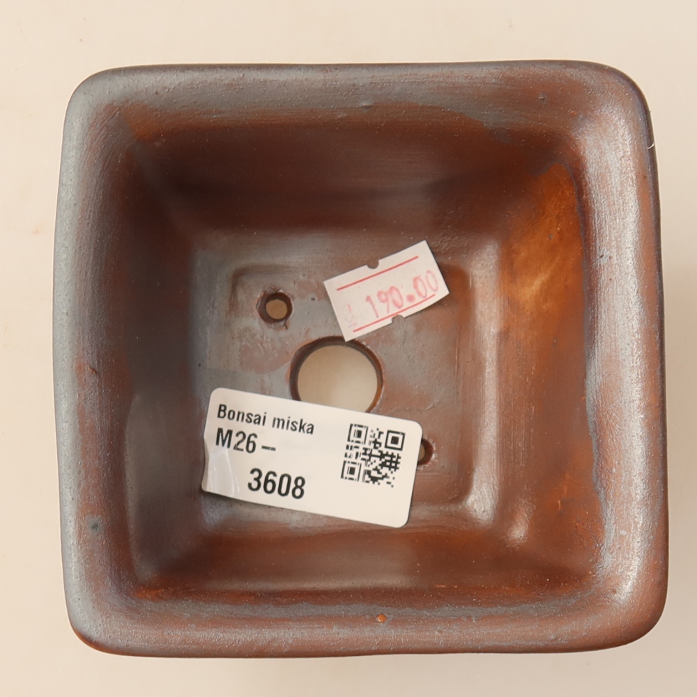 Keramik-Bonsai-Schale 9,5 x 9,5 x 5,5 cm, metallfarben