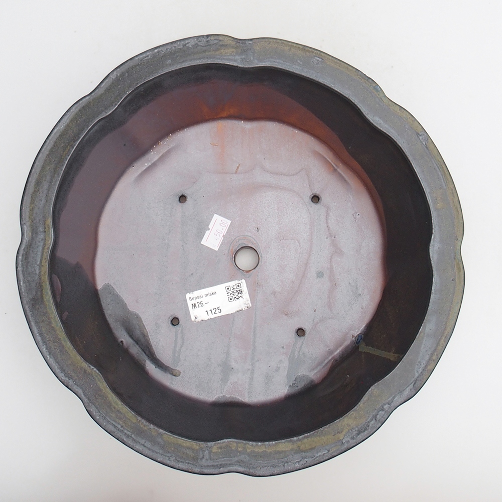 Bonsaischale aus Keramik 26 x 26 x 8 cm, grau-grün