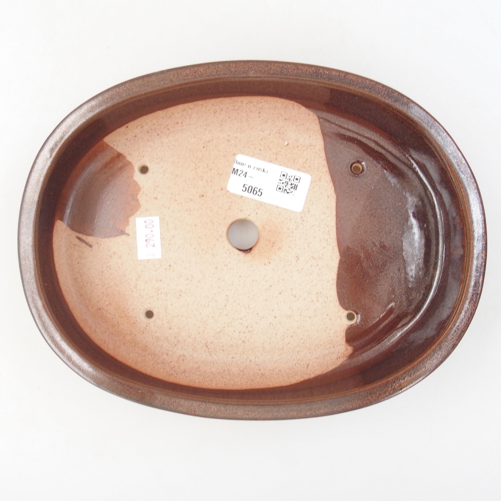 Keramik-Bonsaischale 22 x 17 x 4 cm, Farbe braun