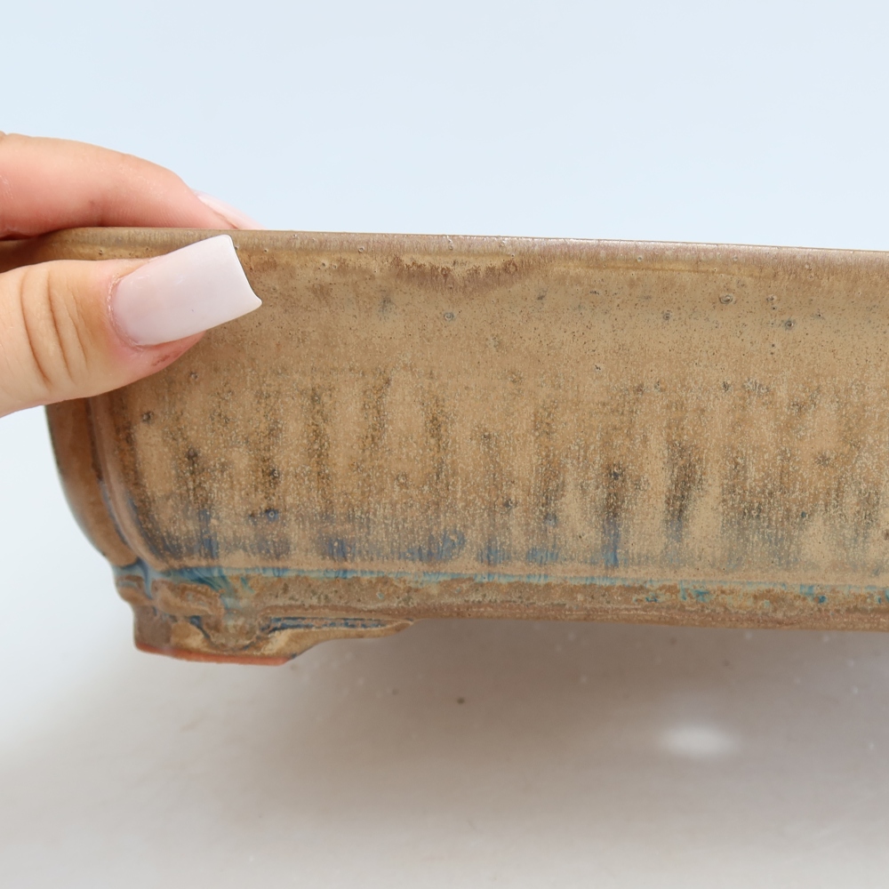 Bonsaischale aus Keramik 27,5 x 21,5 x 7 cm, Farbe beige