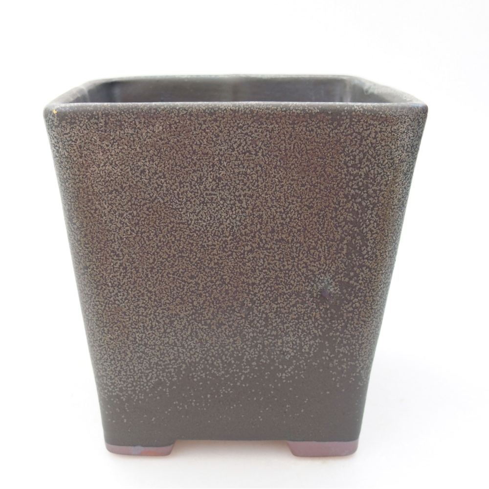 Keramik-Bonsaischale 11 x 11 x 12 cm, Farbe Grün