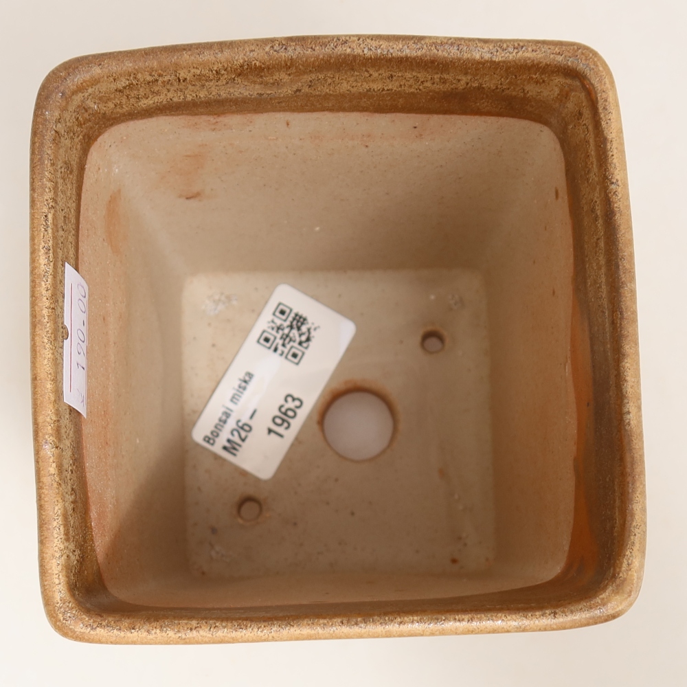 Keramik-Bonsai-Schale 9 x 9 x 11 cm, Farbe: Beige
