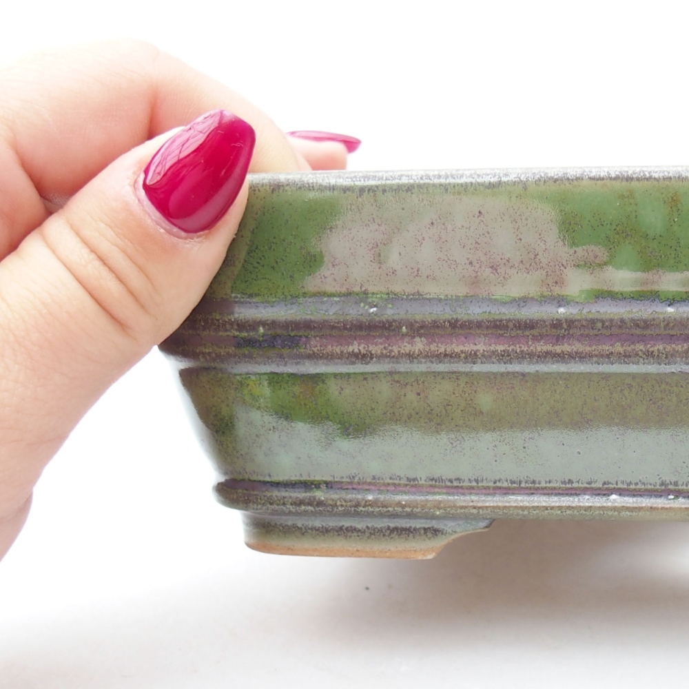 Keramik-Bonsaischale 16,5 x 12 x 5 cm, Farbe Grün