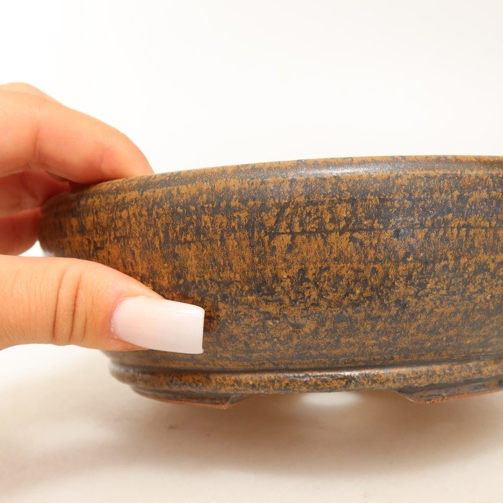 Keramik-Bonsai-Schale 17 x 17 x 5,5 cm, Farbe: braun