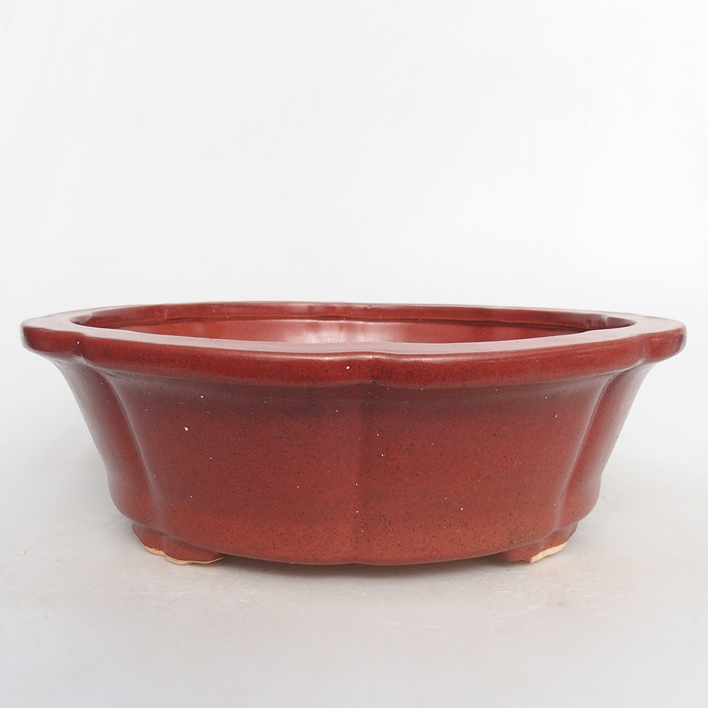 Keramik-Bonsaischale 26 x 26 x 8 cm, Farbe rosa