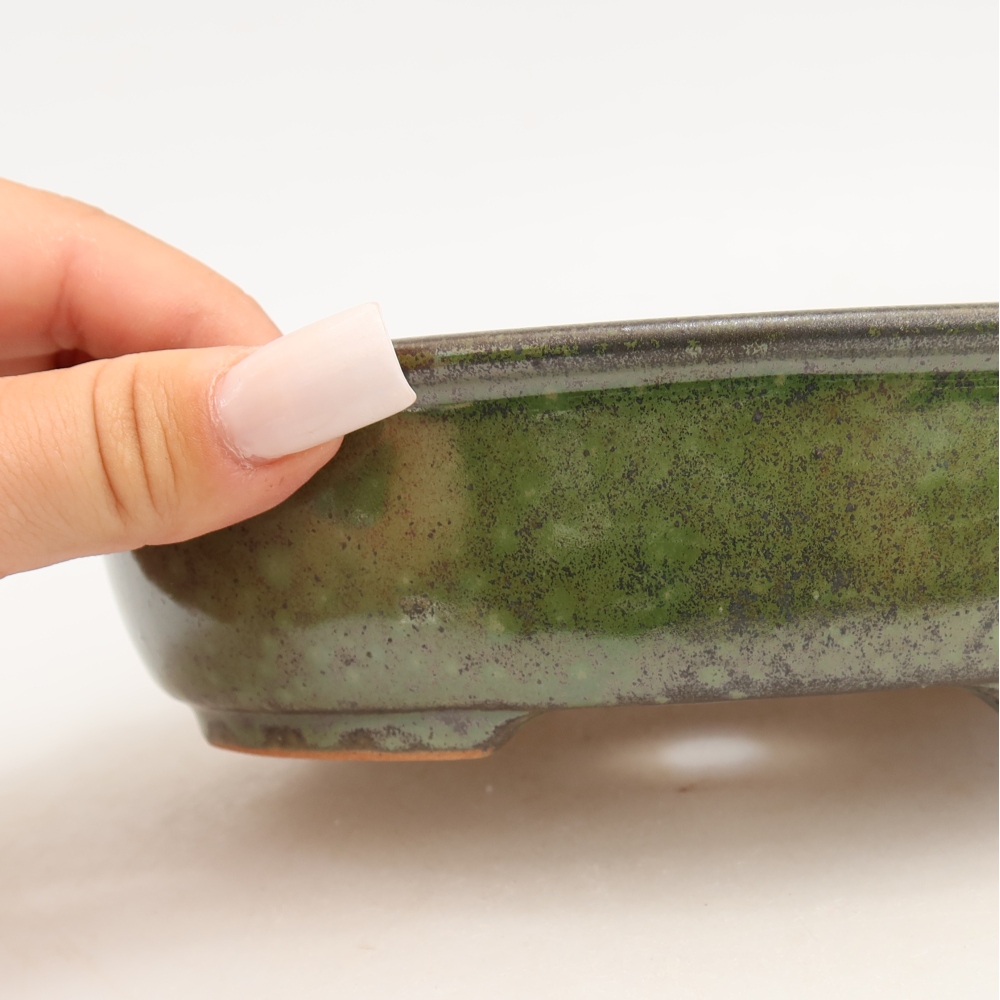 Keramik-Bonsai-Schale 19 x 14,5 x 5 cm, Farbe: grün