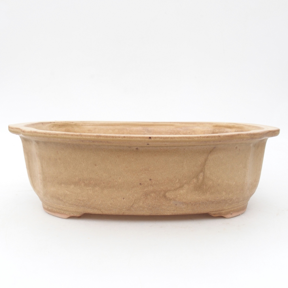 Bonsaischale aus Keramik 25 x 21 x 7,5 cm, Farbe beige